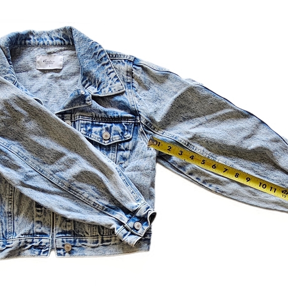 KanCan Acid Wash Blue Jean Jacket Classic Cropped Retro Style - Picture 8 of 14